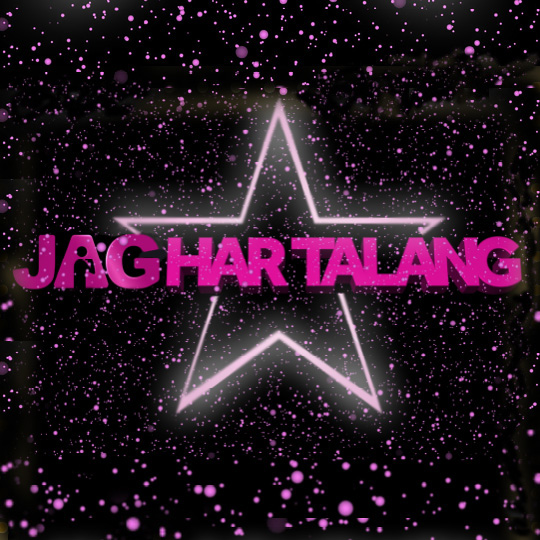 Logotype i form av en stjärna med rosa text som säger "Jag har talang"