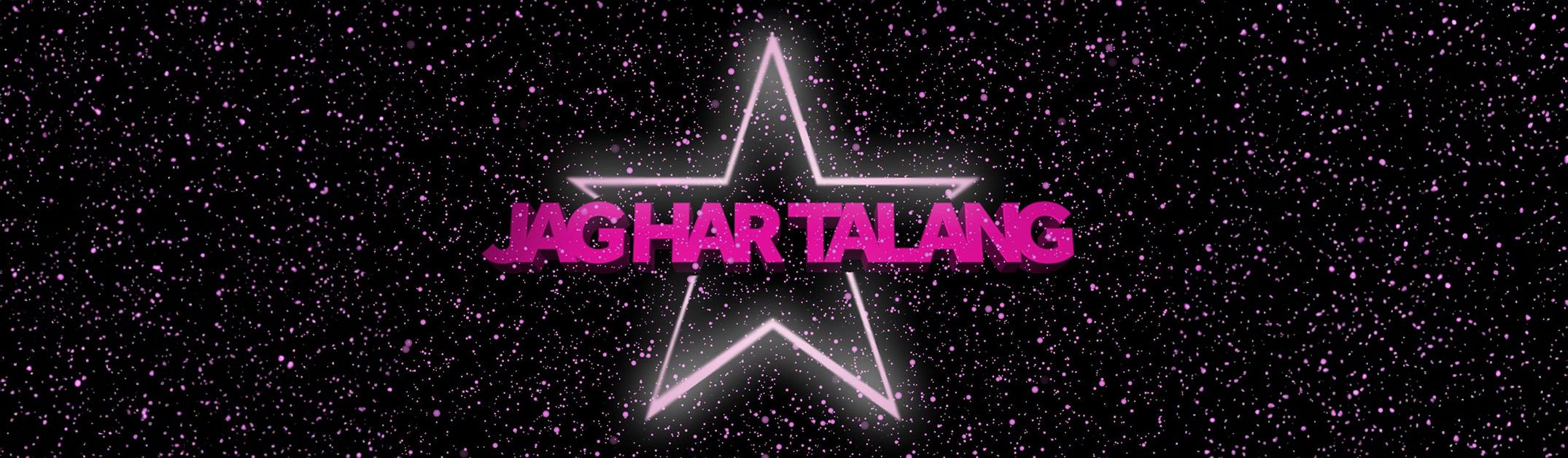 Logotype i form av en stjärna med rosa text som säger "Jag har talang"