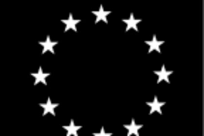 Pictogram med text "EU" och stjärnor i en ring