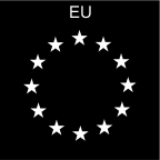 Pictogram med text "EU" och stjärnor i en ring
